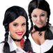 Merkloos Zwarte verkleed pruik met vlechten voor meisjes - Halloween/horror verkleedaccessoires