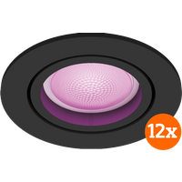 Philips Hue Centura Inbouwspot White and Color - Rond - Zwart - 12 stuks