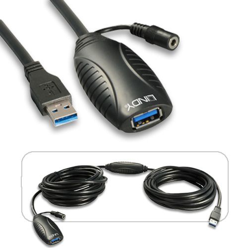 LINDY USB 3.0 Kabel - 10m - Zwart - 43156