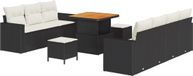 vidaXL Tuinbank - Set - 10 - st - Zwart - poly - rattan