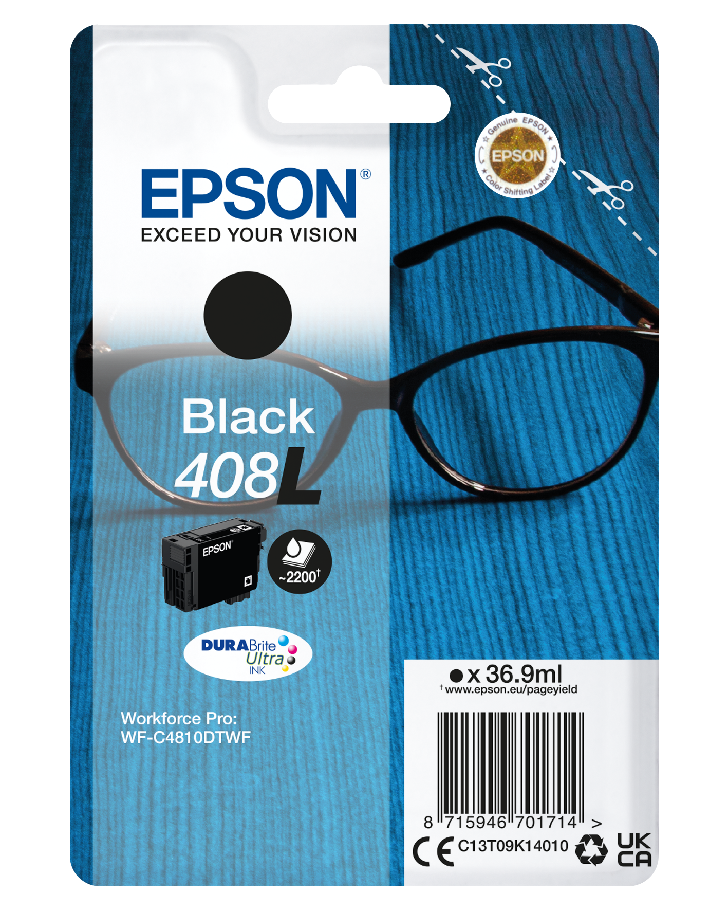 Epson Singlepack Black 408L DURABrite Ultra Ink single pack / zwart