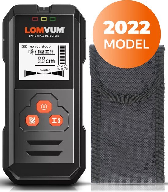Lomvum 5 in 1 Leidingdetector - Kabeldetector- Detecteert tot 120mm - Inclusief 9V Batterij