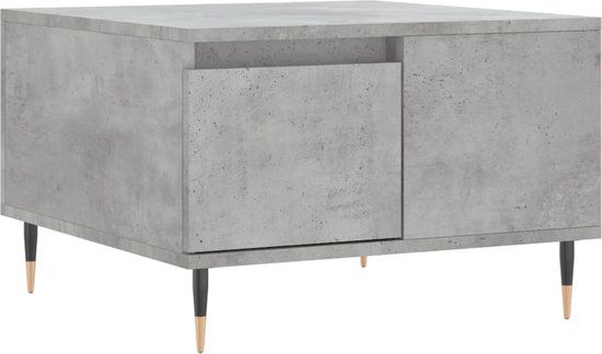 vidaXL Salontafel 55x55x36,5 cm bewerkt hout betongrijs
