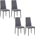 HOMCOM Eetkamerstoel Set van 4, Ribstof, 50x41x97cm, Grijs