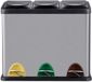 Relaxdays Prullenbak keuken - 3x 8 liter - afvalscheiding - rvs - zilver