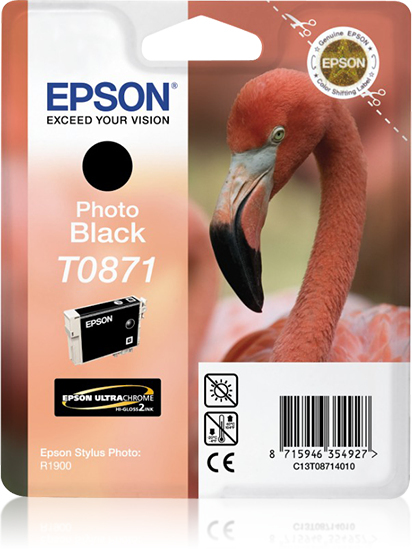 Epson Flamingo  inktpatroon Photo Black T0871 Ultra Gloss High-Gloss 2