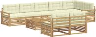 vidaXL Tuinset met 9 delen, wit en crème, polyester