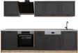 Vicco Complete keukeneenheid R-Line, Antraciet landelijk/Goudkleurig Eiken, 280 cm marmer werkblad