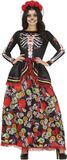 Fiestas Guirca Mexicaanse Catrina Dag Van De Doden - Vrouw - Polyester - RoodZwart - Maat 176