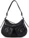 Coccinelle Mavery Pocket Sac bandoulière Cuir grainé Noir Zwart