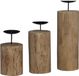 vidaXL Kaarsenhouder 3 stuks Naturel Massief teakhout