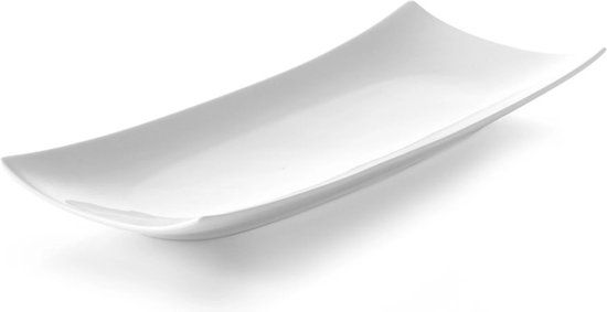 Hendi Rechthoekig bord - hard porselein - 218x105mm - roomwit