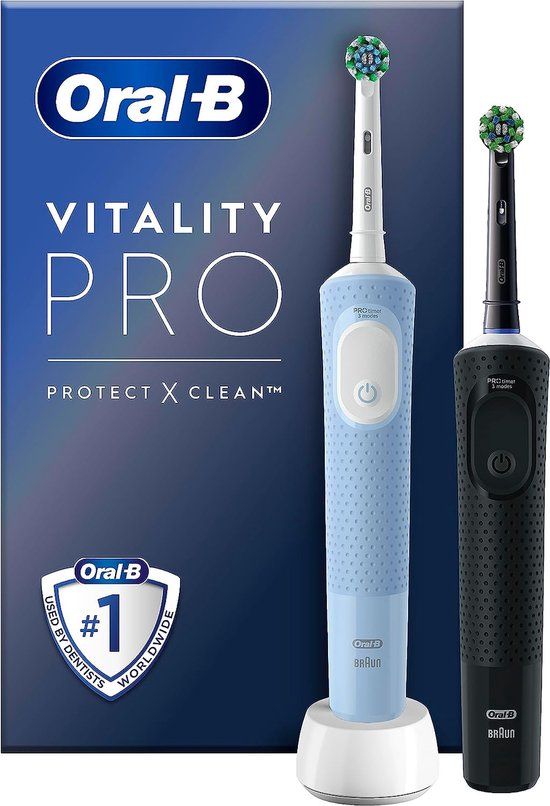 Oral-B Vitality Pro Duo - Elektrische Tandenborstel - Zwart/Blauw/Wit