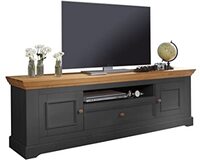 Woodroom Oslo TV-kast, televisietafel, lowboard, hout, grijs, voor televisie tot 70 inch