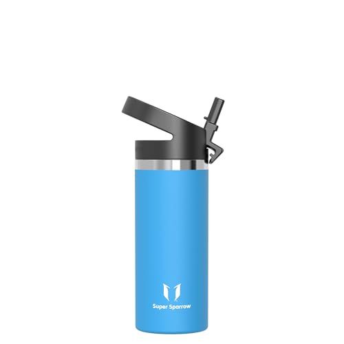 Super Sparrow Waterfles Kind 500ml Metaal Fles RVS Drinkfles met Rietje