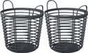 Prosperplast Panier à linge/panier de rangement - 2x - en plastique robuste - anthracite - D38 x H38 cm - 54 Litres