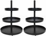 Étagères - 2 pièces - noir - métal - 3 niveaux - D25 x H35 cm - plat de service