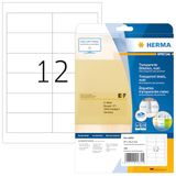 HERMA 4682 weerbestendige folieetiketten A4 transparant, 32 stuks (97 x 42,3 mm, 800 vellen, polyesterfolie) zelfklevend, bedrukbaar, permanent hechtend, 9.600 etiketten voor printers