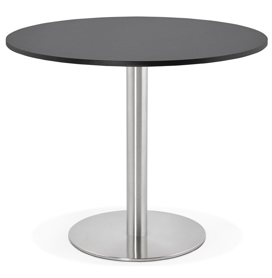 Alterego Kleine ronde bureautafel / eettafel DALLAS zwart - Ø 90 cm
