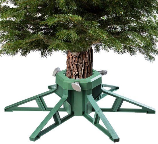 KADAX Kerstboomstandaard met watertank, moderne kerstboomstandaard van robuust kunststof voor bomen, verschillende maten, dennenboomstandaard, stabiel, groen (boomhoogte tot 3,5 m)