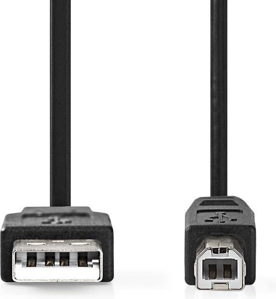 Nedis USB-Kabel - USB 2.0 - USB-A Male - USB-B Male - 5 m - Zwart