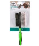 Dehner Honden- en kattenvachtverzorging, 2-in-1 pluizenborstel, reiniging-massage-verzorging, roestvrij staal rubber nylon