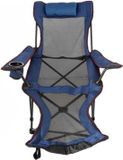 Happyment Chaise longue - Chaise de plage - Pliable - Chaise de camping pliable - Bleu