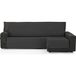 ECOMMERC3 Bankhoes Chaise Long 200 cm, geschikt voor chaise lang hoekdeel rechts en links - bankovertrek chaise lang, verstelbaar, zwart