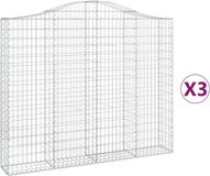 vidaXL Schanskorven - 3 stuks - Gewelfd - 200x30x160/180 cm - IJzer