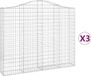 vidaXL Schanskorven - 3 stuks - Gewelfd - 200x30x160/180 cm - IJzer