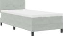 vidaXL Boxspringbed met hoofdeinde Lichtgrijs 90 x 190 cm Fluweel