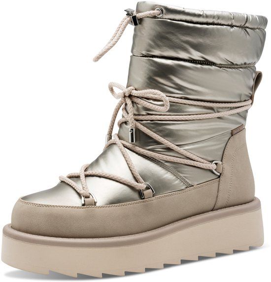 Tamaris Dames Enkellaars 1-26836-41 - Beige Metallic - Maat 37