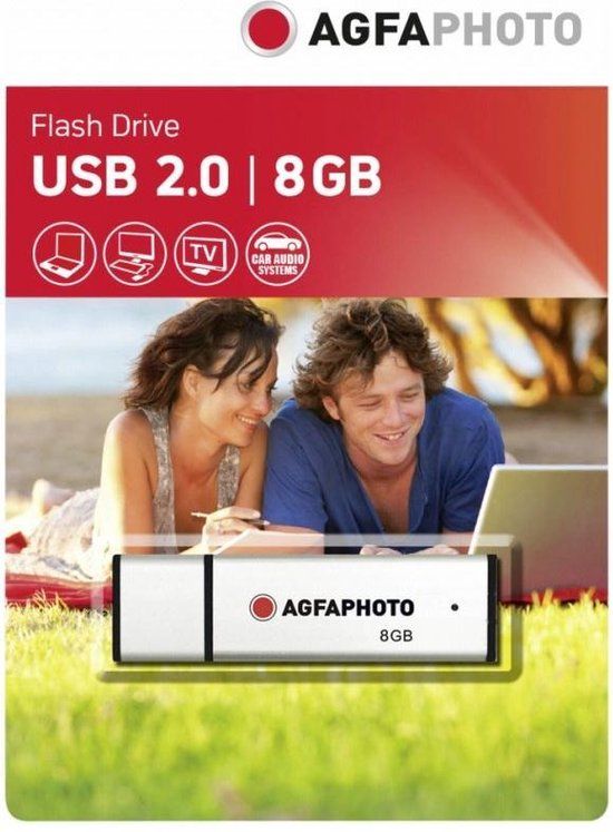 AgfaPhoto 8GB USB 2.0 Flash Drive - Black