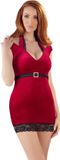 Cottelli Collection Fluwelen Jurk - Rood