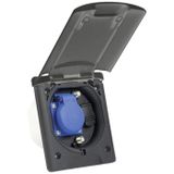 as - Schwabe Multifunctioneel inbouwstopcontact, 1 x 230 V / 16 A geaarde contactdoos + 2 x SAT-stopcontacten + 1 x 12 V DC, met magneetsluiting, IP44, Made in Germany, antracietgrijs I 62475