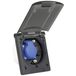 as - Schwabe Multifunctioneel inbouwstopcontact, 1 x 230 V / 16 A geaarde contactdoos + 2 x SAT-stopcontacten + 1 x 12 V DC, met magneetsluiting, IP44, Made in Germany, antracietgrijs I 62475