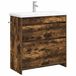 vidaXL - Meuble de salle de bain - Ensemble - Chêne fumé - 81 - x - 40 - x - 84,5 - cm - Bois transformé
