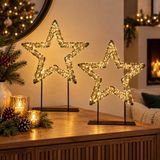 Anna's Collection Verlichte ster/decoratie ster - Metaal - Warm wit licht - D36 cm