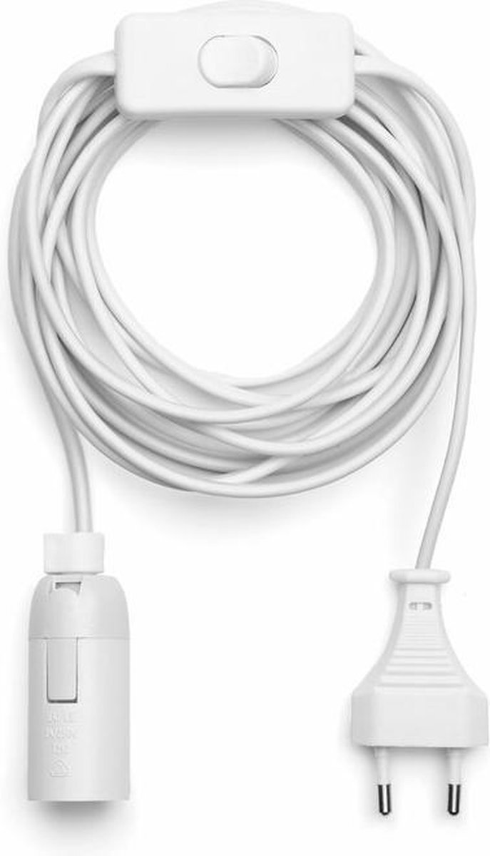 LEDmaxx Hanglamp wit E14 met 3,5 meter kabel, schakelaar en Stekker
