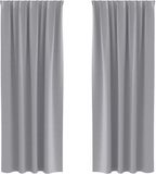 vidaXL Blackout Gordijnen met Ringen 2 st Lichtgrijs 260 x 140 cm