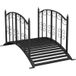 Pont en acier pour jardin avec garde-corps latéraux, charge max 120 kg, décoration extérieure, noir, dimensions 119 x 67 x 70 cm, idéal pour passage et allée.