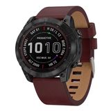 By Qubix - Leren bandje - Roodbruin - 26mm Quickfit - Geschikt voor Garmin Quatix 8 - 51mm