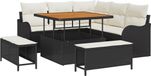 vidaXL Banc de jardin 2 places polyrotin noir
