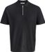 JACK & JONES Emil knit zip polo slim fit - polo en viscosemengsel - zwart