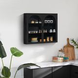 MODFU Opbergkast van metaal en gehard glas, zwart