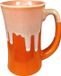 Bol Mok à café en céramique, 500 ml, fait main, céramique, grande tasse à thé pour le bureau et la maison, grande poignée, passe au micro-ondes, passe au lave-vaisselle, texture de glaçure unique (orange)