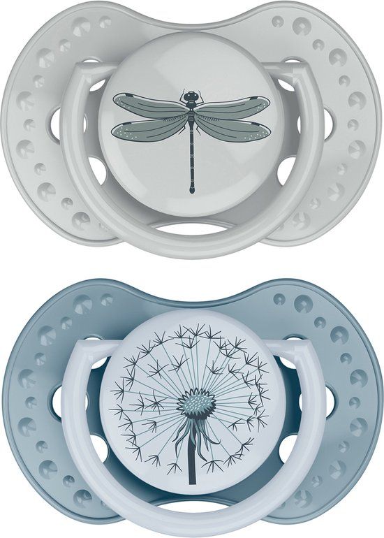 Difrax LOVI - Dynamische Fopspeen - 3 tot 6 Maanden - Blauw & Groen - 2 stuks