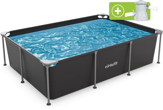 VirtuFit Rechthoekig Zwembad - 260 x 180 cm - Inclusief Filterpomp en Cartridge