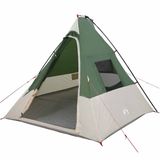 vidaXL Tipi Tent 6-persoons Waterdicht Groen Taft
