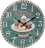 TFA Dostmann Sweet Cup Cakes Vintage Wandklok Hout Multi colour 33.6 cm